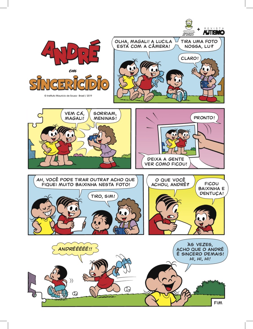 André e a Turma da Mônica na Revista Autismo — Tismoo